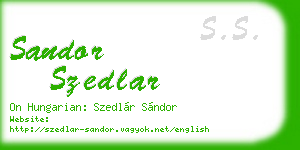 sandor szedlar business card